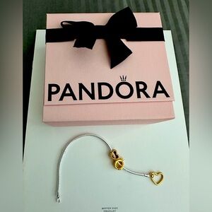 Pandora heart charm bracelet with charms included and gift box